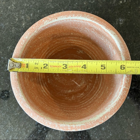 New Pottery Barn Ikat Tile Hand Painted Terracotta Planter, Small Pot Plant Pot - Picture 15 of 16